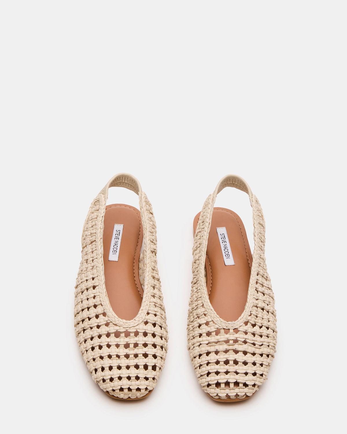 Steve Madden RUMI Bone Leather Woven Slingback Round-Toe Women's Flat