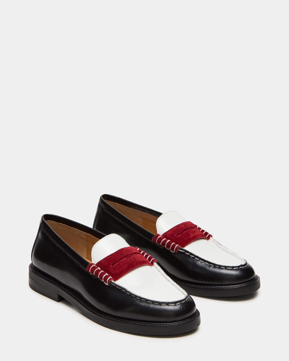 Steve Madden MADISON Black/Red Women's Penny Loafer