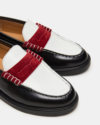 Steve Madden MADISON Black/Red Women's Penny Loafer