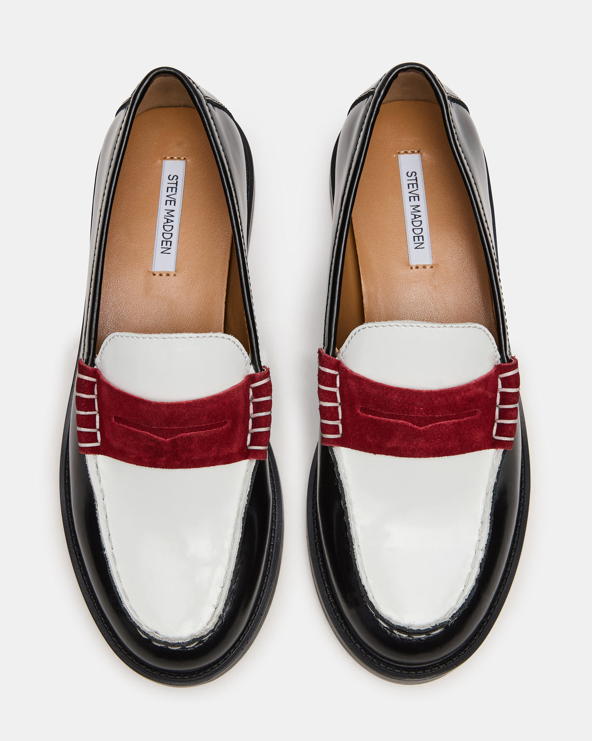 Steve Madden MADISON Black/Red Women's Penny Loafer