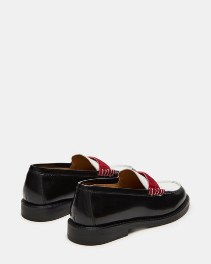 Steve Madden MADISON Black/Red Women's Penny Loafer