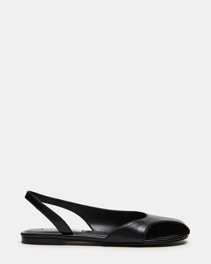 Steve Madden ZEST Black Slingback Cut-Out Round-Toe Women's Flat