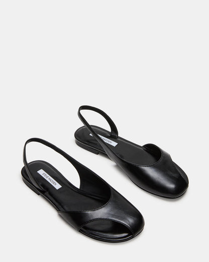 Steve Madden ZEST Black Slingback Cut-Out Round-Toe Women's Flat