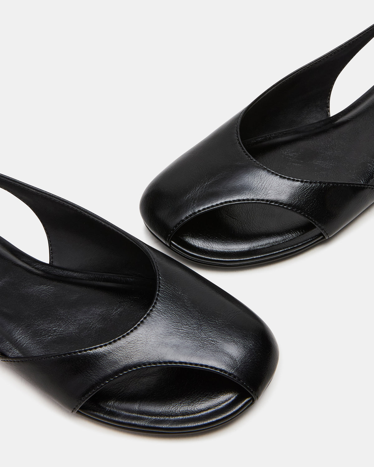 Steve Madden ZEST Black Slingback Cut-Out Round-Toe Women's Flat