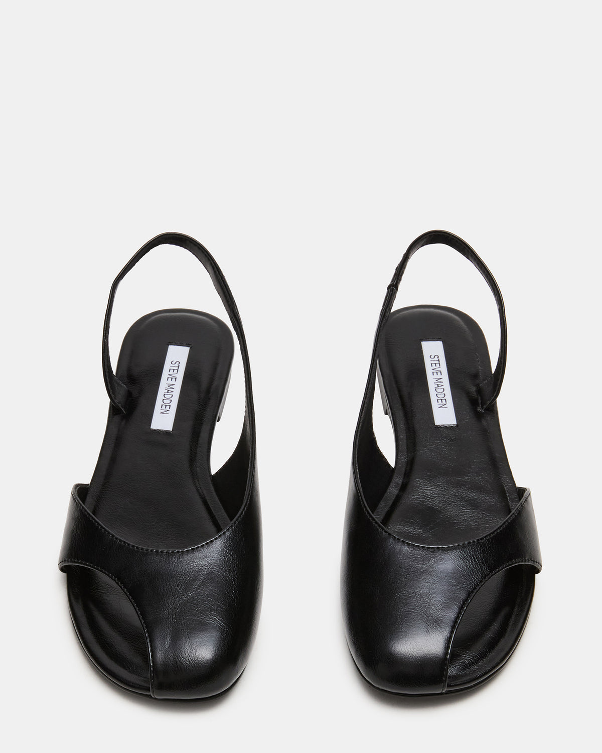 Steve Madden ZEST Black Slingback Cut-Out Round-Toe Women's Flat