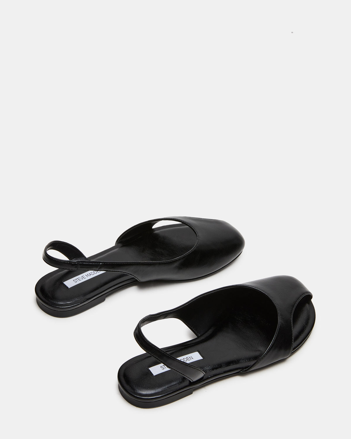 Steve Madden ZEST Black Slingback Cut-Out Round-Toe Women's Flat