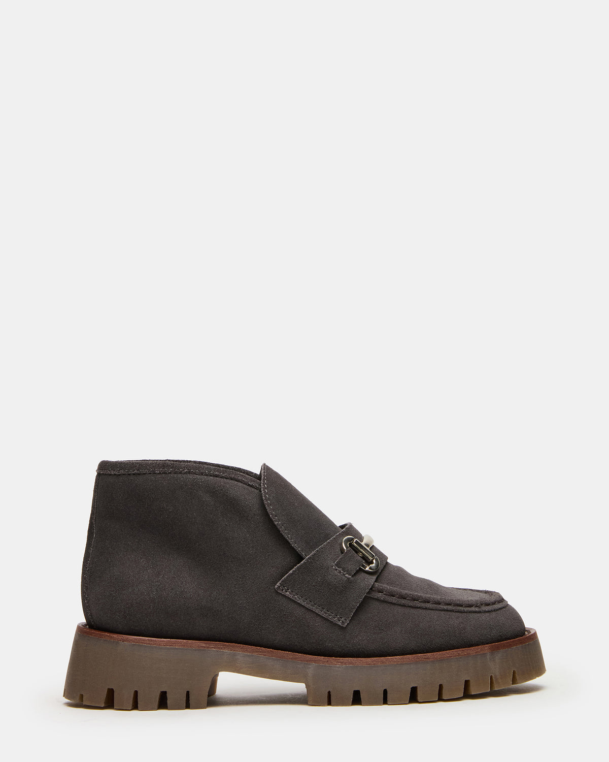 Steve Madden LEON Grey Suede Platform Lug Sole Women's Loafer