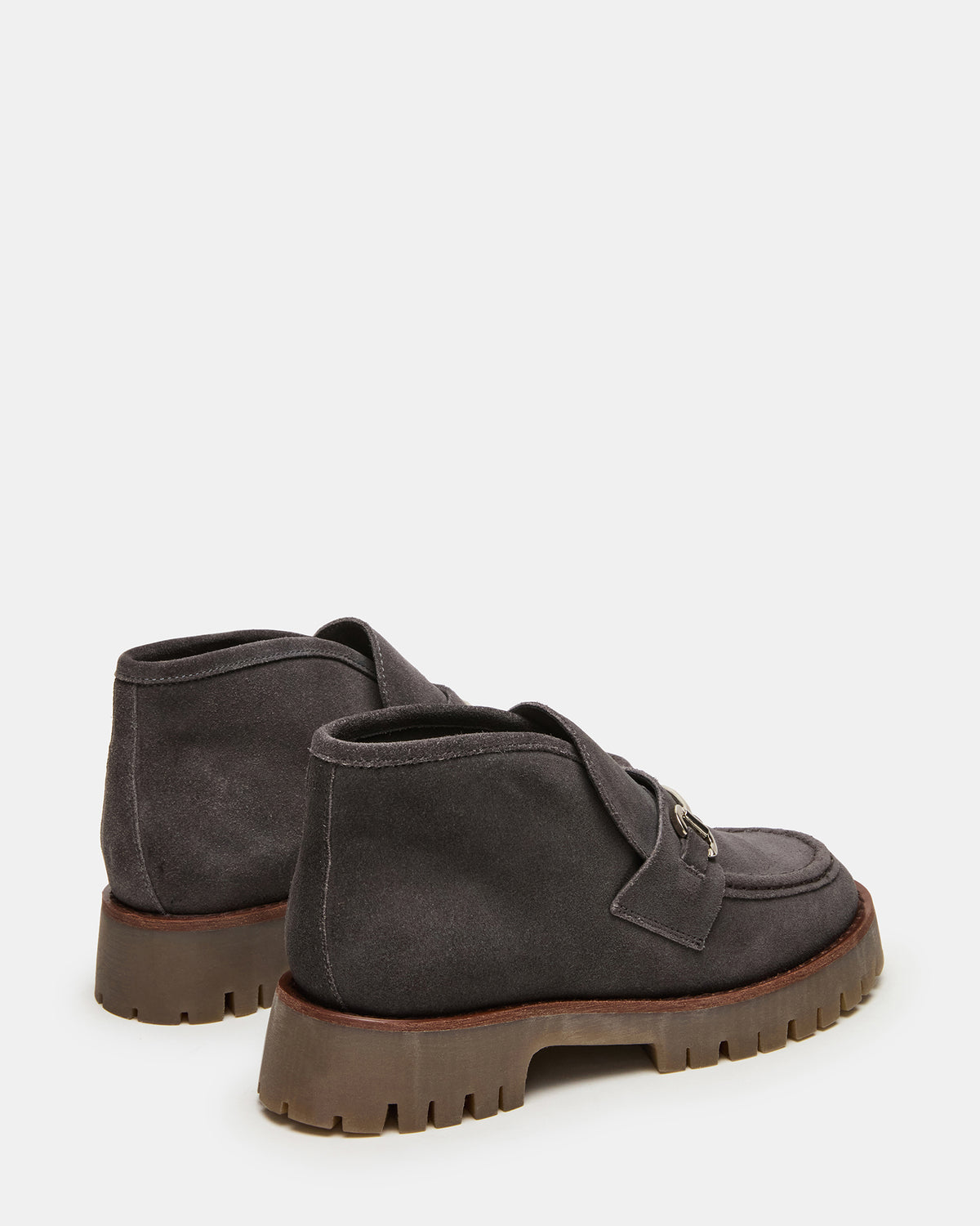 Steve Madden LEON Grey Suede Platform Lug Sole Women's Loafer