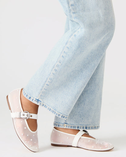 Steve Madden LUCIA Pearl Mesh Mary Jane Ballet Women's Flat