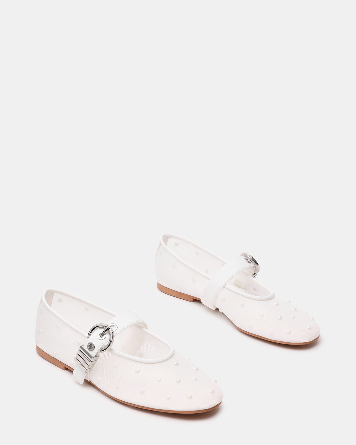Steve Madden LUCIA Pearl Mesh Mary Jane Ballet Women's Flat