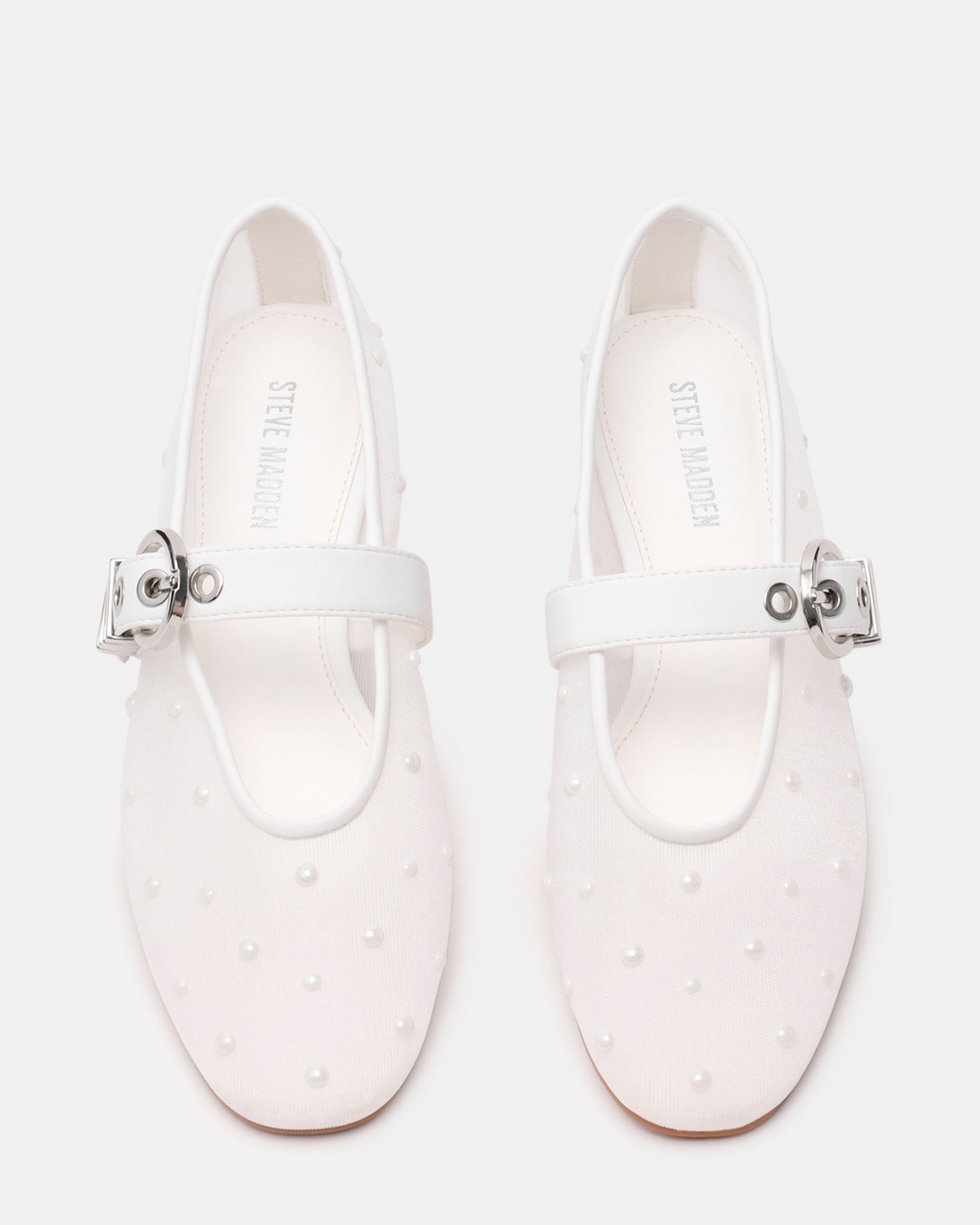 Steve Madden LUCIA Pearl Mesh Mary Jane Ballet Women's Flat