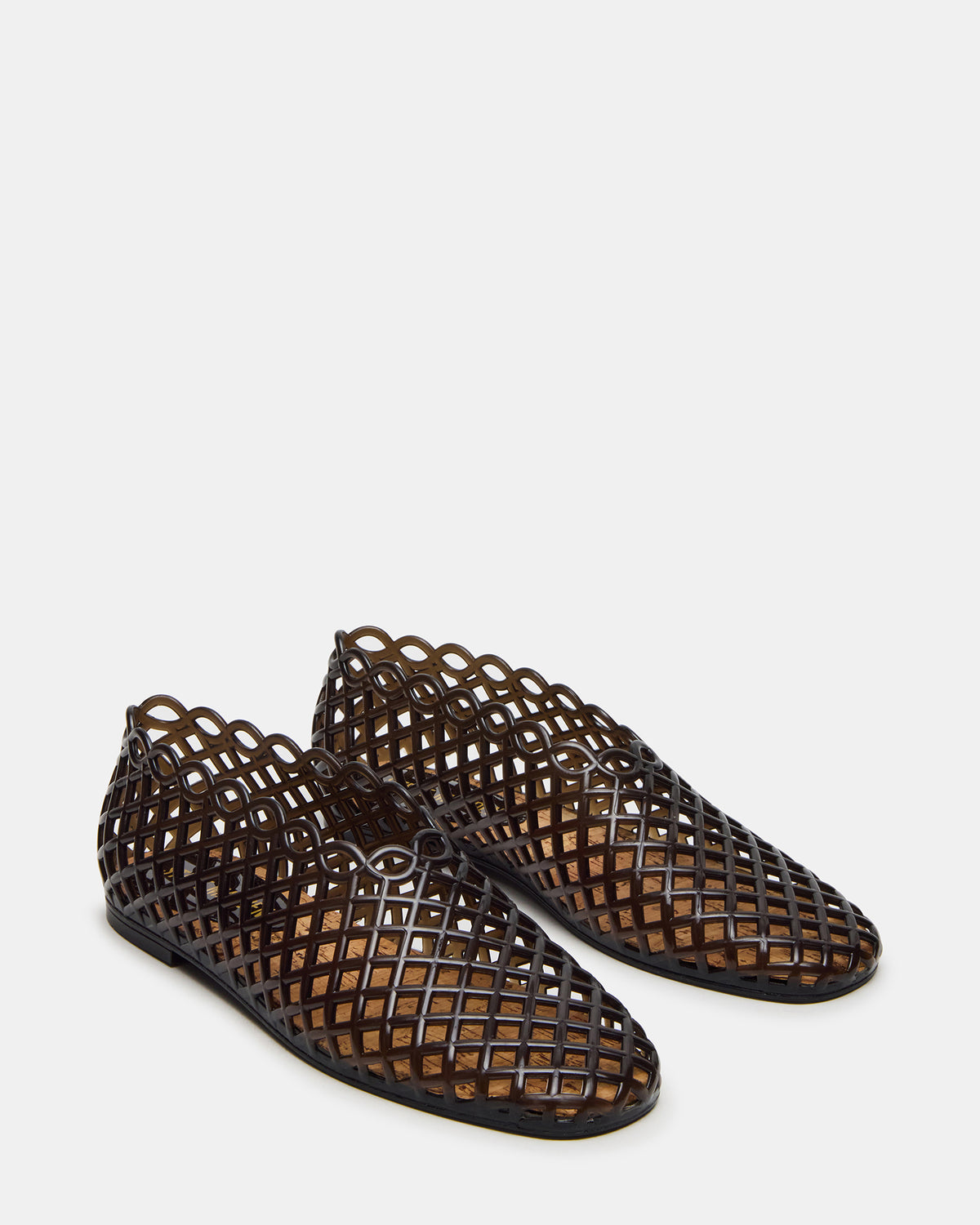 Steve Madden GROVE Black Square-Toe Jelly Women's Flat