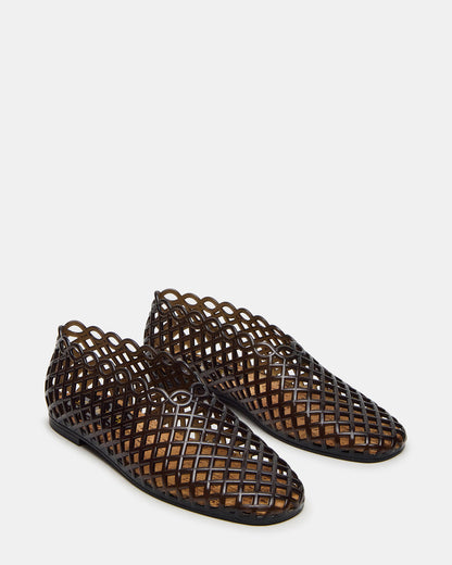 Steve Madden GROVE Black Square-Toe Jelly Women's Flat
