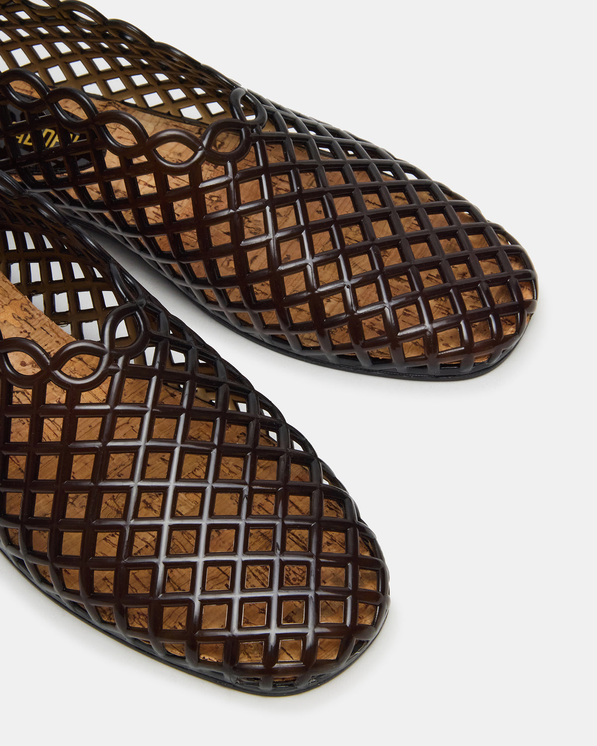 Steve Madden GROVE Black Square-Toe Jelly Women's Flat