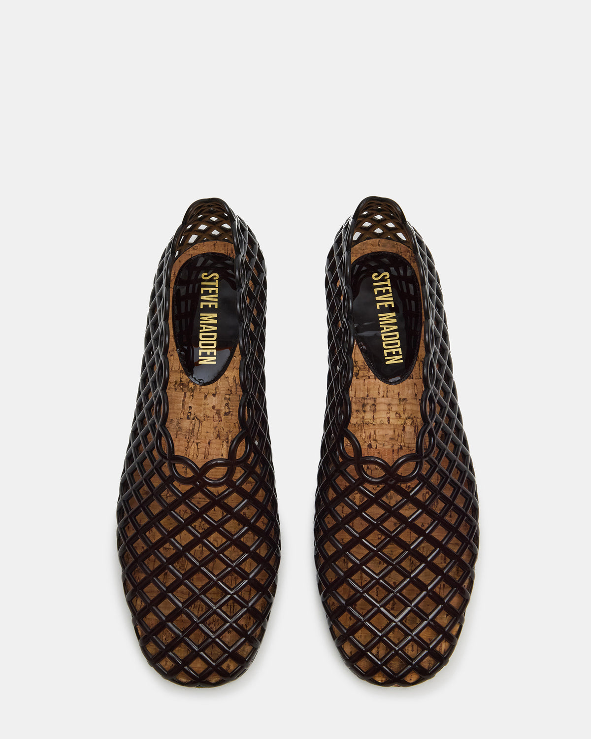 Steve Madden GROVE Black Square-Toe Jelly Women's Flat
