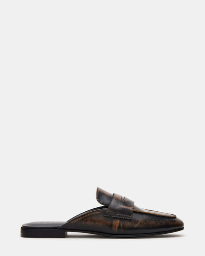 Steve Madden CALEB Brown Distressed Women's Slip-On Mule Flat