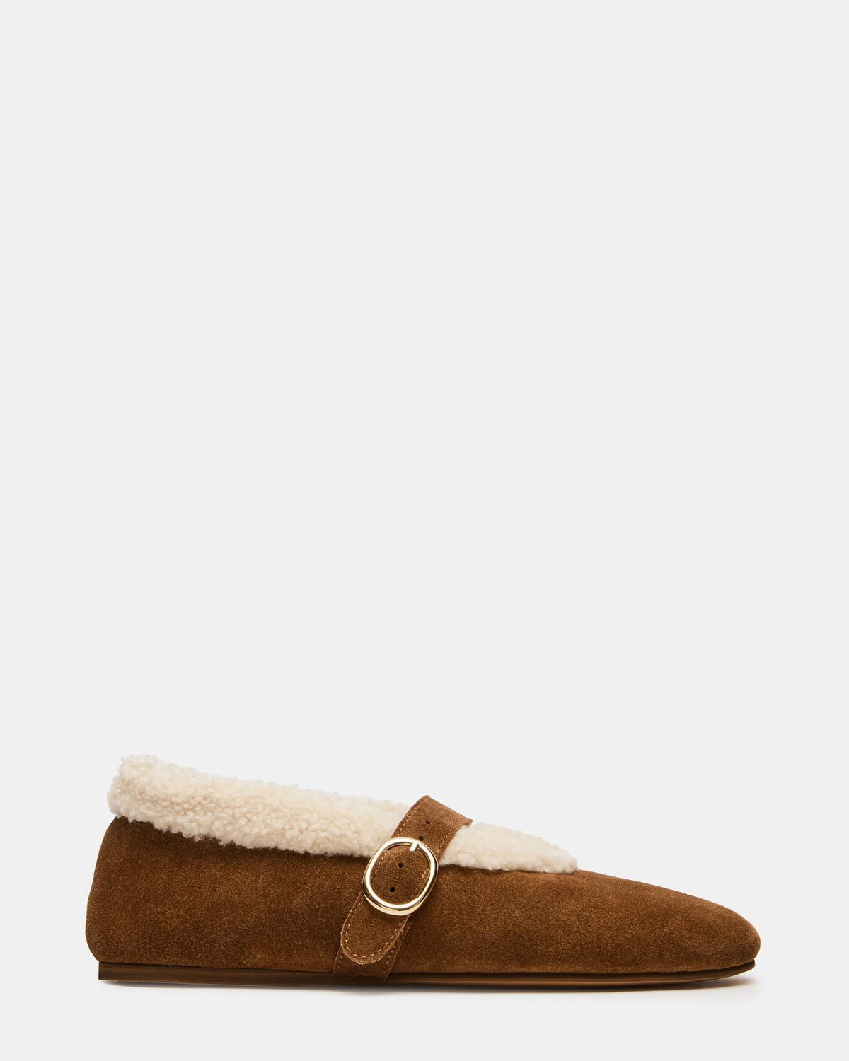 Steve Madden LODGE Chestnut Suede Mary Jane Round-Toe Women's Flat