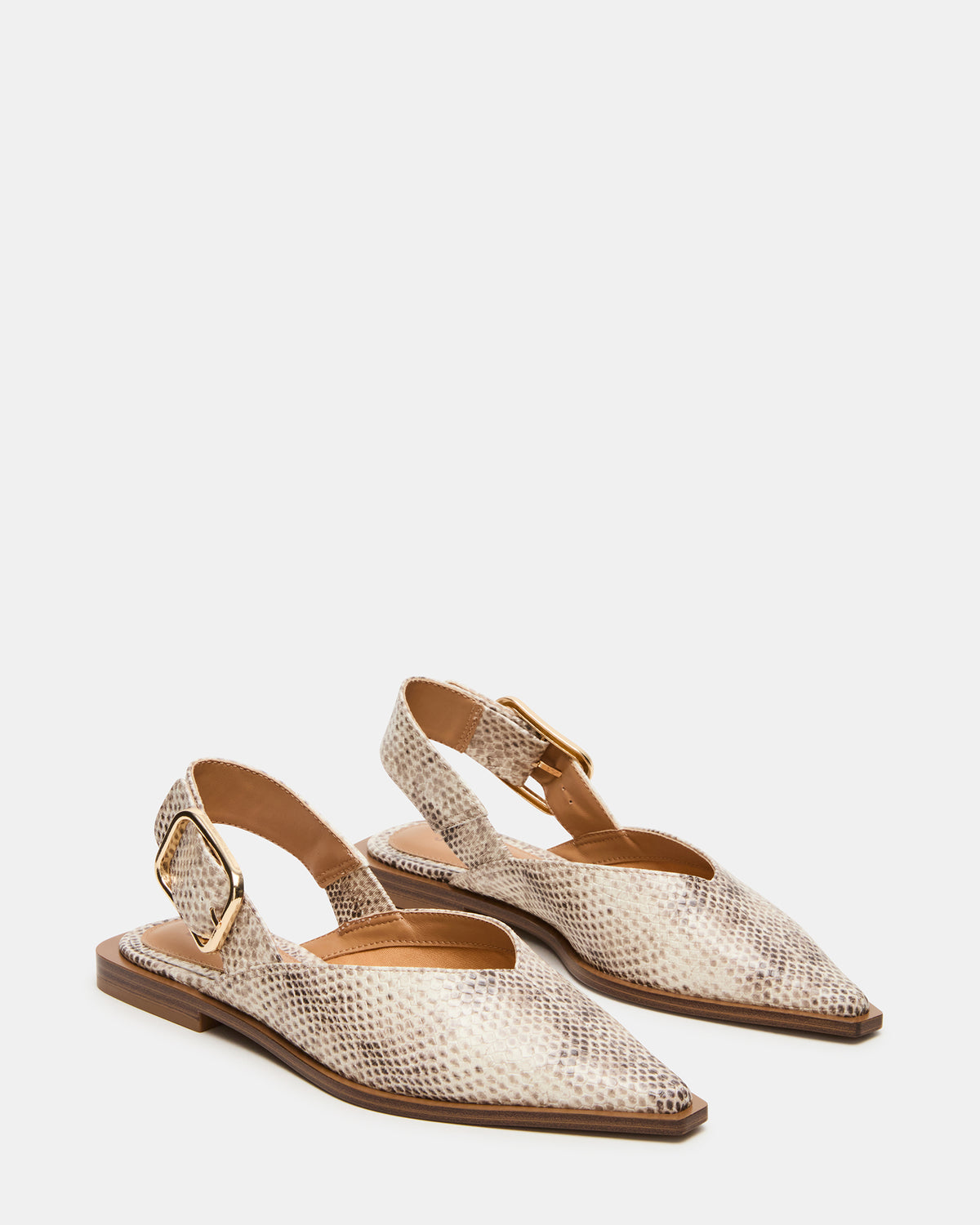 Steve Madden SHAY Snake Pointed-Toe Slingback Ballet Women's Flat