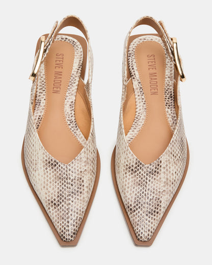 Steve Madden SHAY Snake Pointed-Toe Slingback Ballet Women's Flat