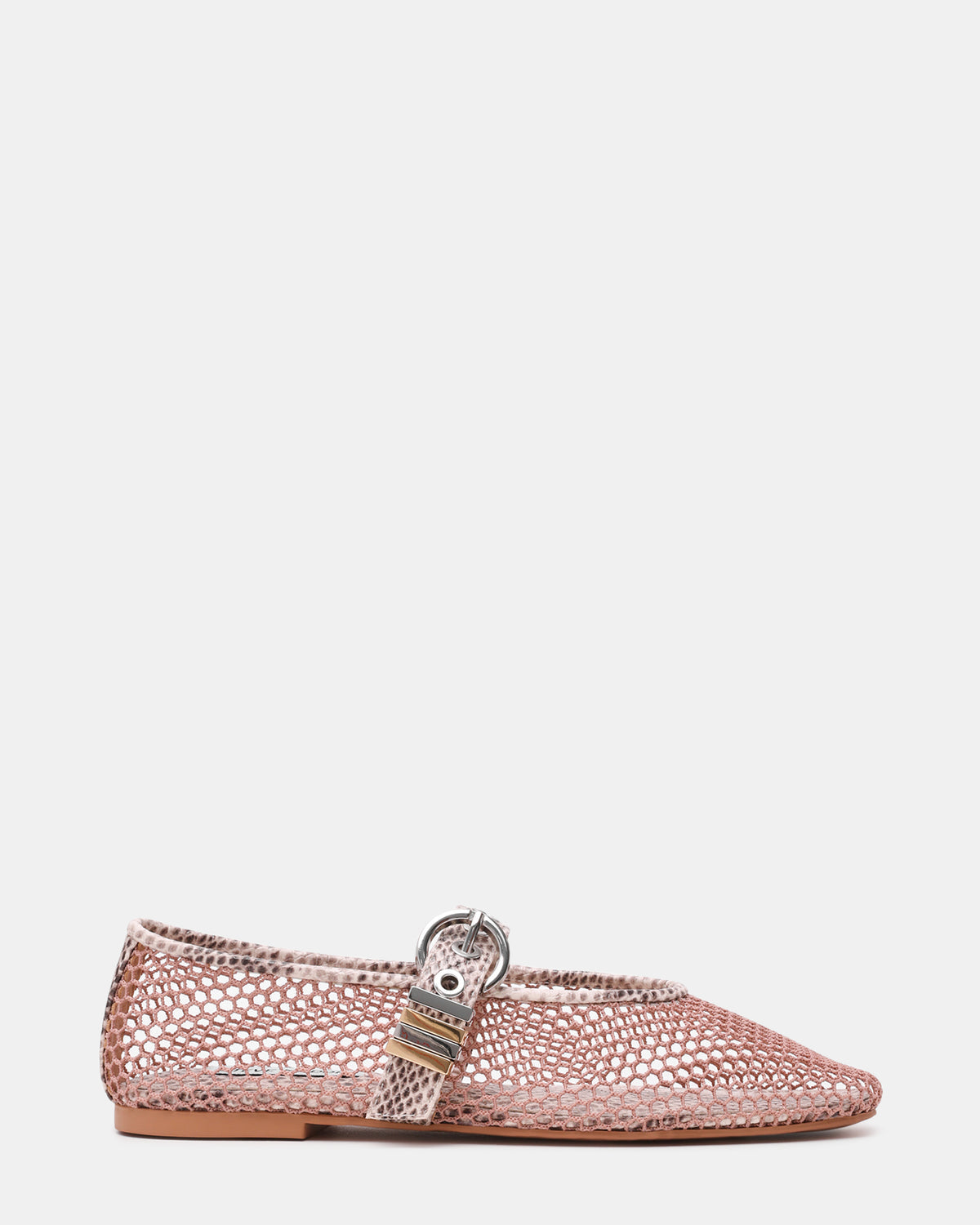 Steve Madden LUCIA Blush Multi Mesh Mary Jane Ballet Women's Flat