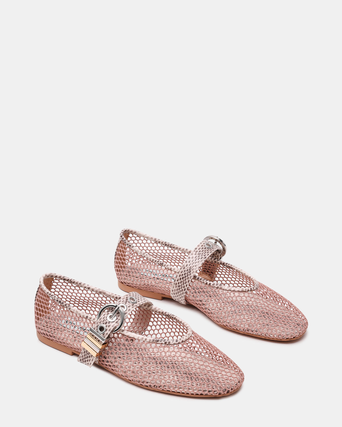 Steve Madden LUCIA Blush Multi Mesh Mary Jane Ballet Women's Flat