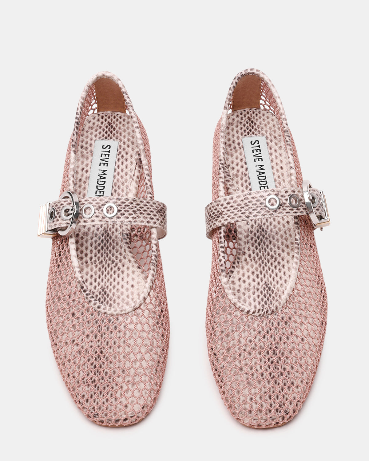 Steve Madden LUCIA Blush Multi Mesh Mary Jane Ballet Women's Flat
