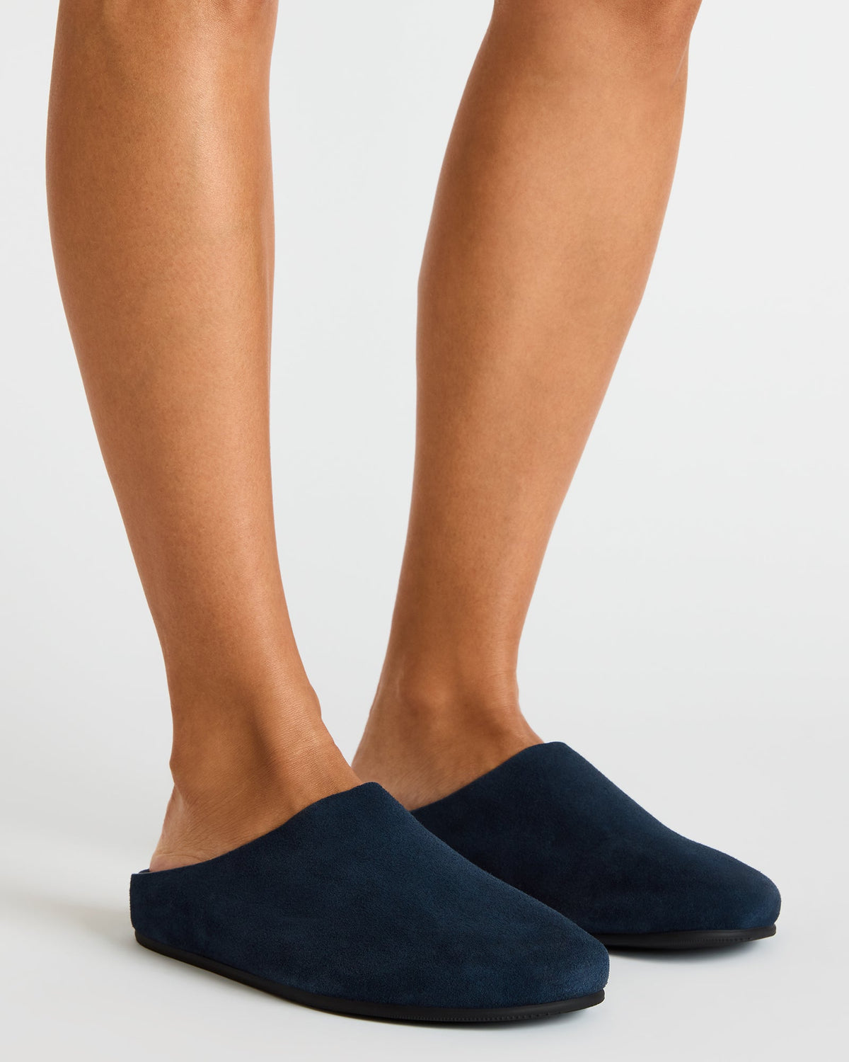 Steve Madden FERN Navy Suede Mule Slip-On Round-Toe Women's Flat