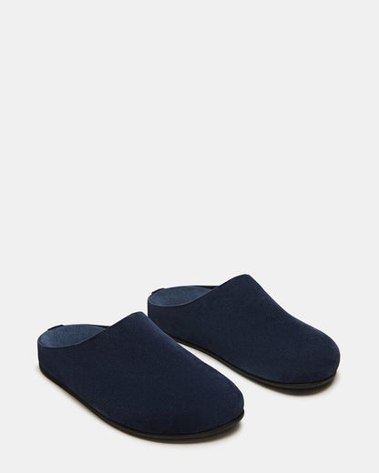 Steve Madden FERN Navy Suede Mule Slip-On Round-Toe Women's Flat