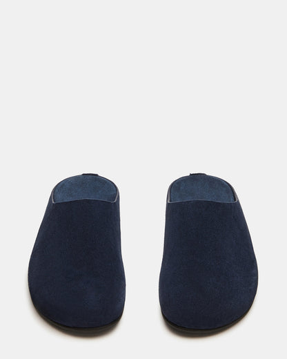 Steve Madden FERN Navy Suede Mule Slip-On Round-Toe Women's Flat