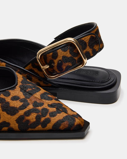 Steve Madden SHAY Leopard Pointed-Toe Slingback Ballet Women's Flat