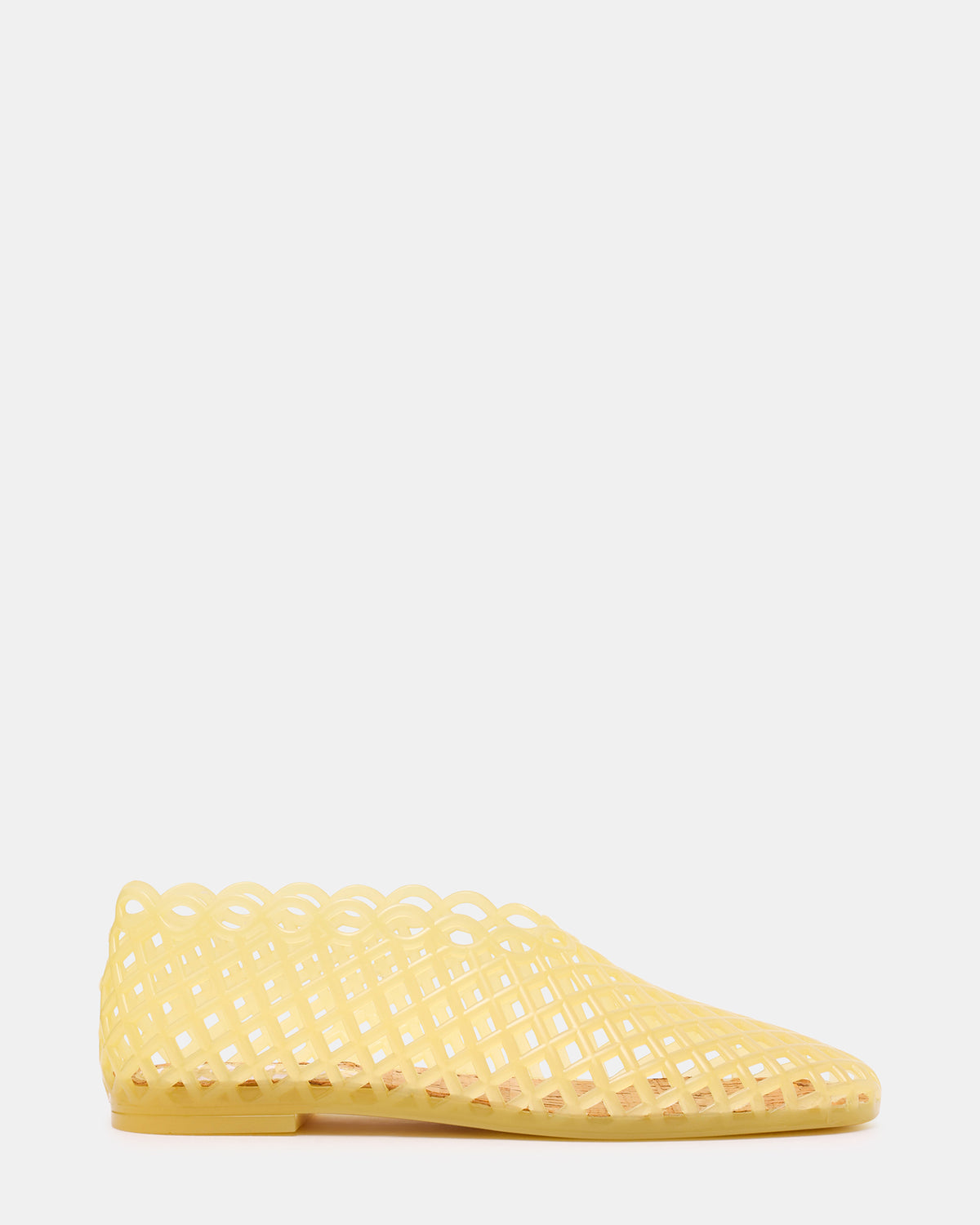 Steve Madden GROVE Butter Yellow Square-Toe Jelly Women's Flat