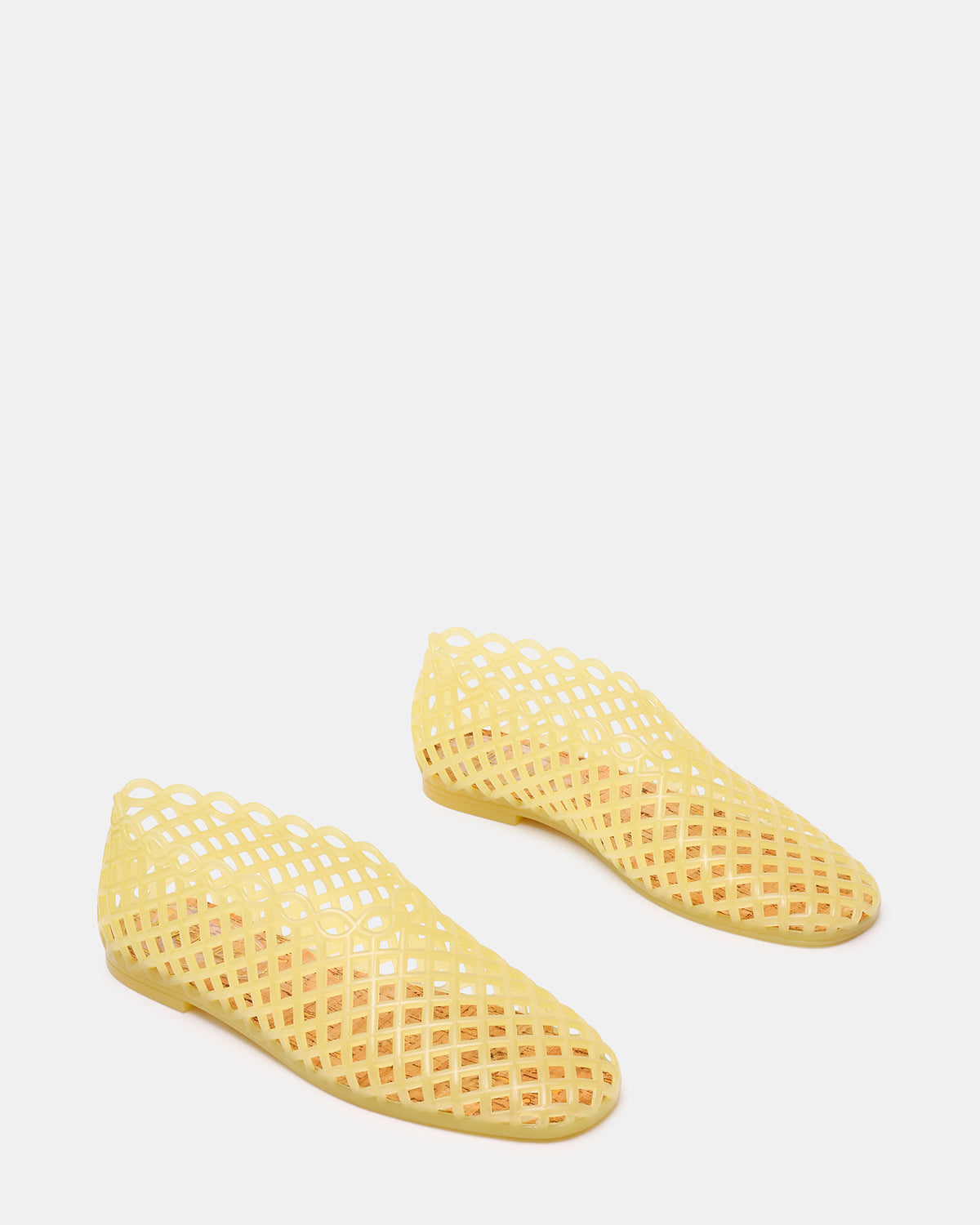 Steve Madden GROVE Butter Yellow Square-Toe Jelly Women's Flat