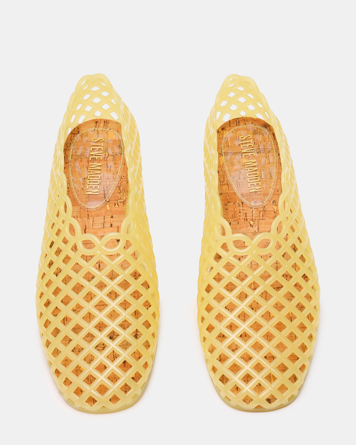 Steve Madden GROVE Butter Yellow Square-Toe Jelly Women's Flat