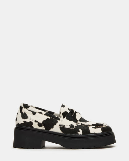 Steve Madden LAYKEN-H Black/White Platform Lug Women's Loafer