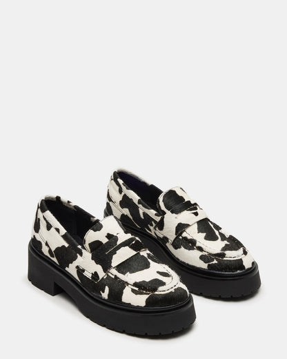 Steve Madden LAYKEN-H Black/White Platform Lug Women's Loafer