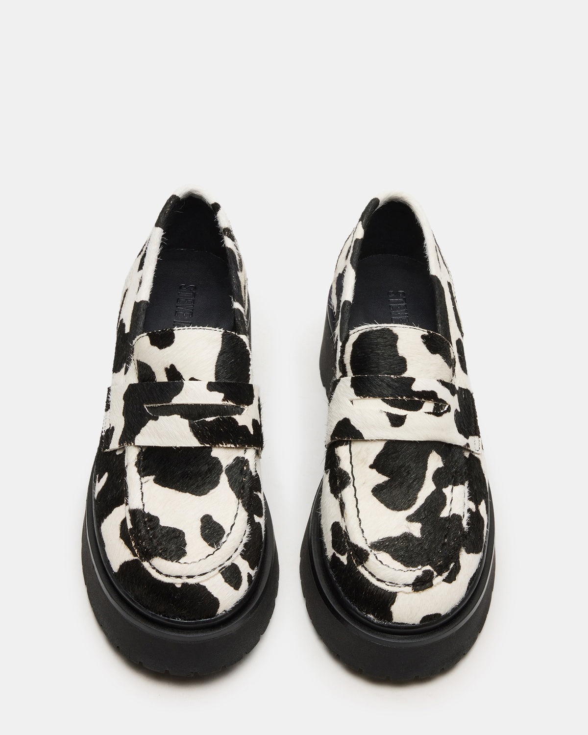 Steve Madden LAYKEN-H Black/White Platform Lug Women's Loafer