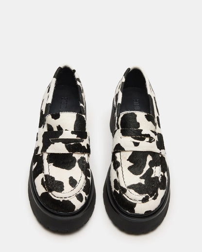 Steve Madden LAYKEN-H Black/White Platform Lug Women's Loafer