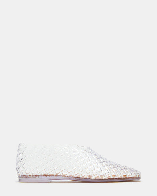 Steve Madden GROVE Clear Square-Toe Jelly Women's Flat