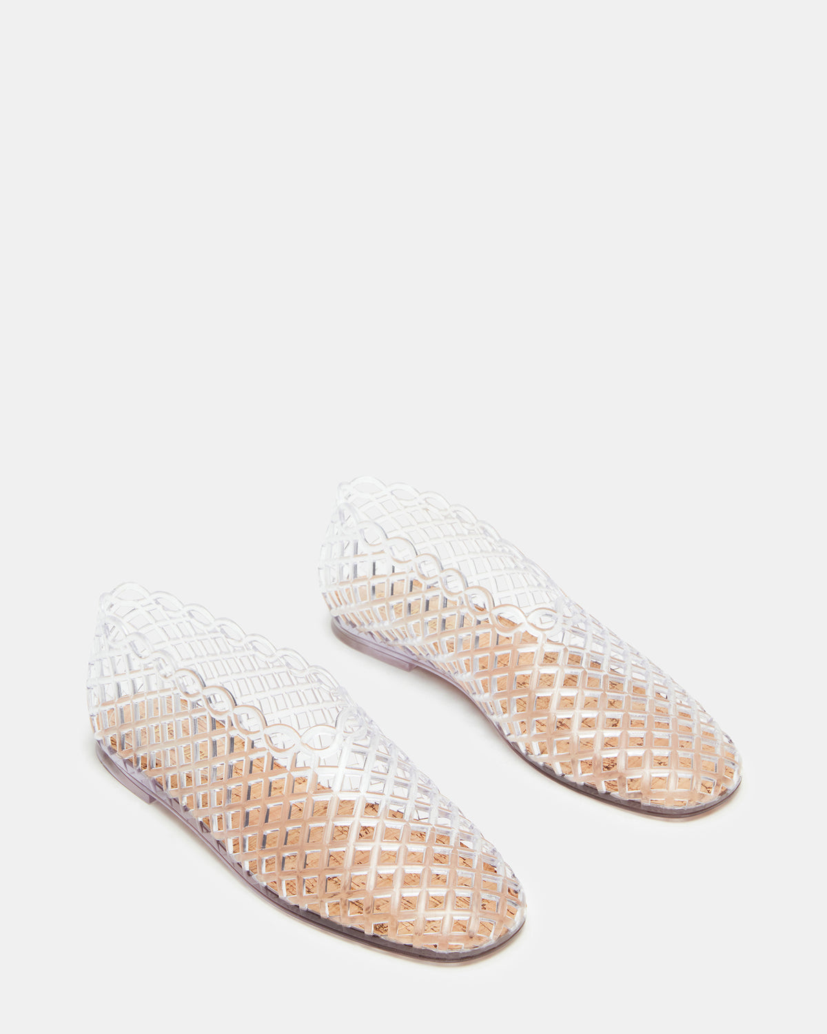Steve Madden GROVE Clear Square-Toe Jelly Women's Flat