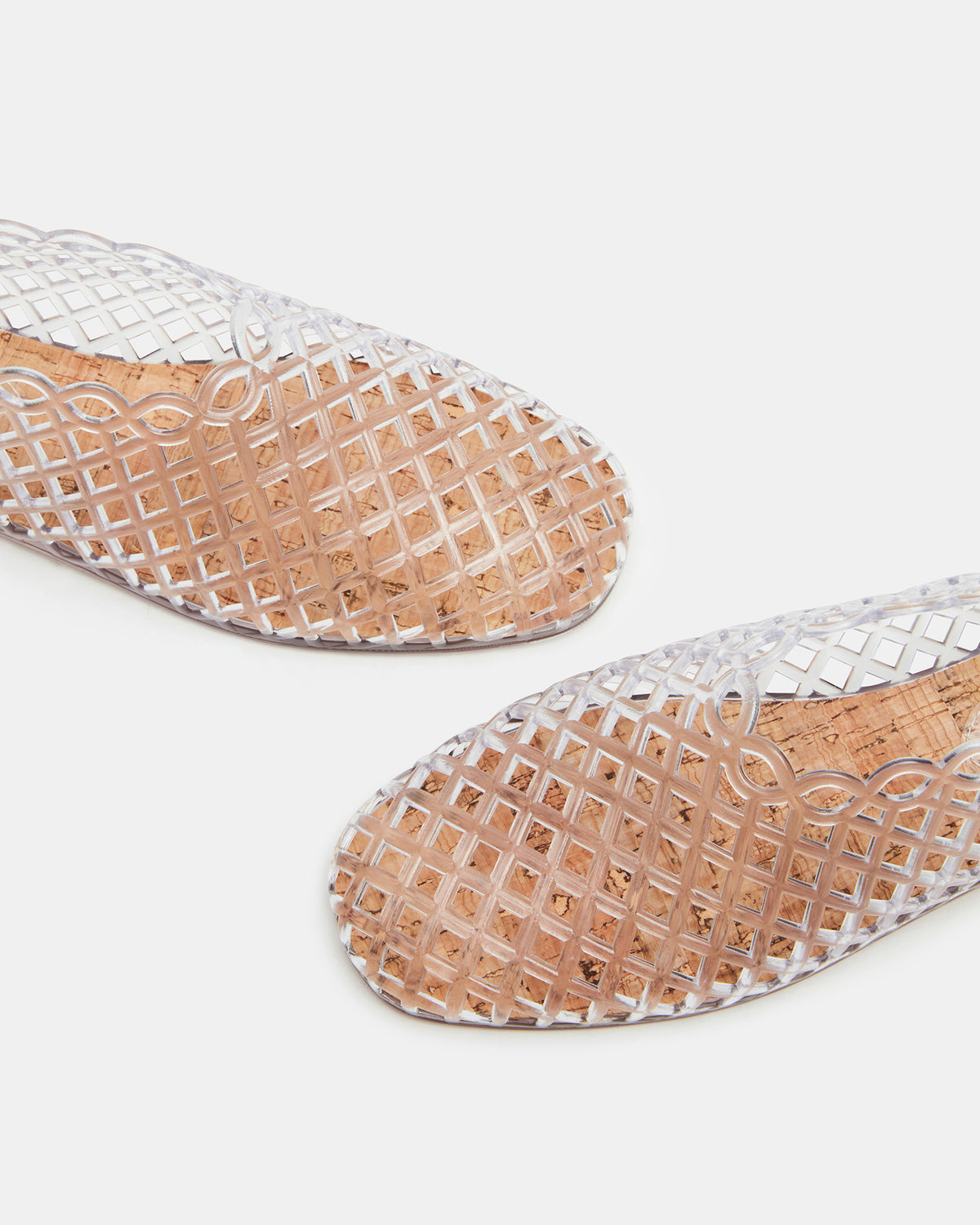 Steve Madden GROVE Clear Square-Toe Jelly Women's Flat