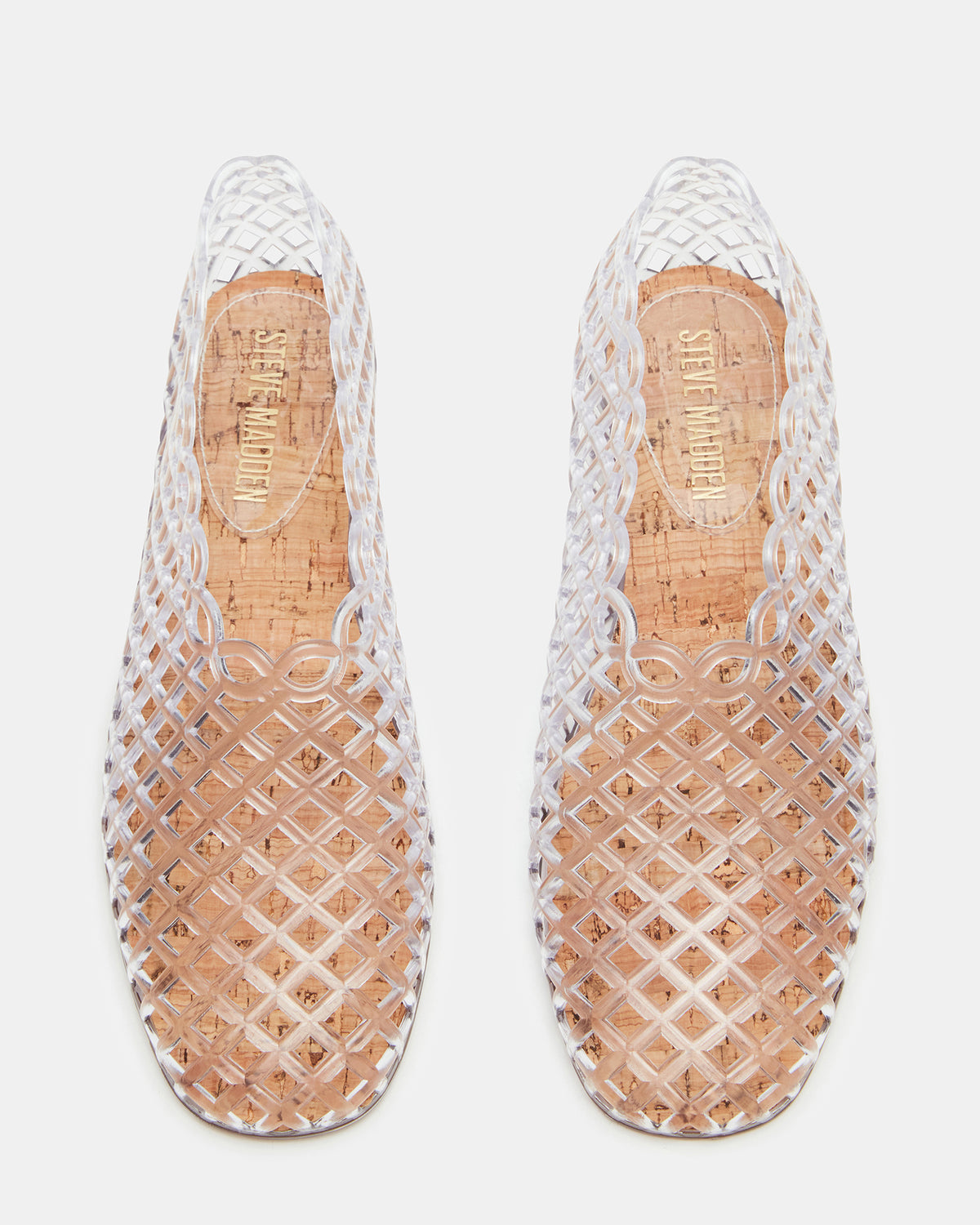Steve Madden GROVE Clear Square-Toe Jelly Women's Flat