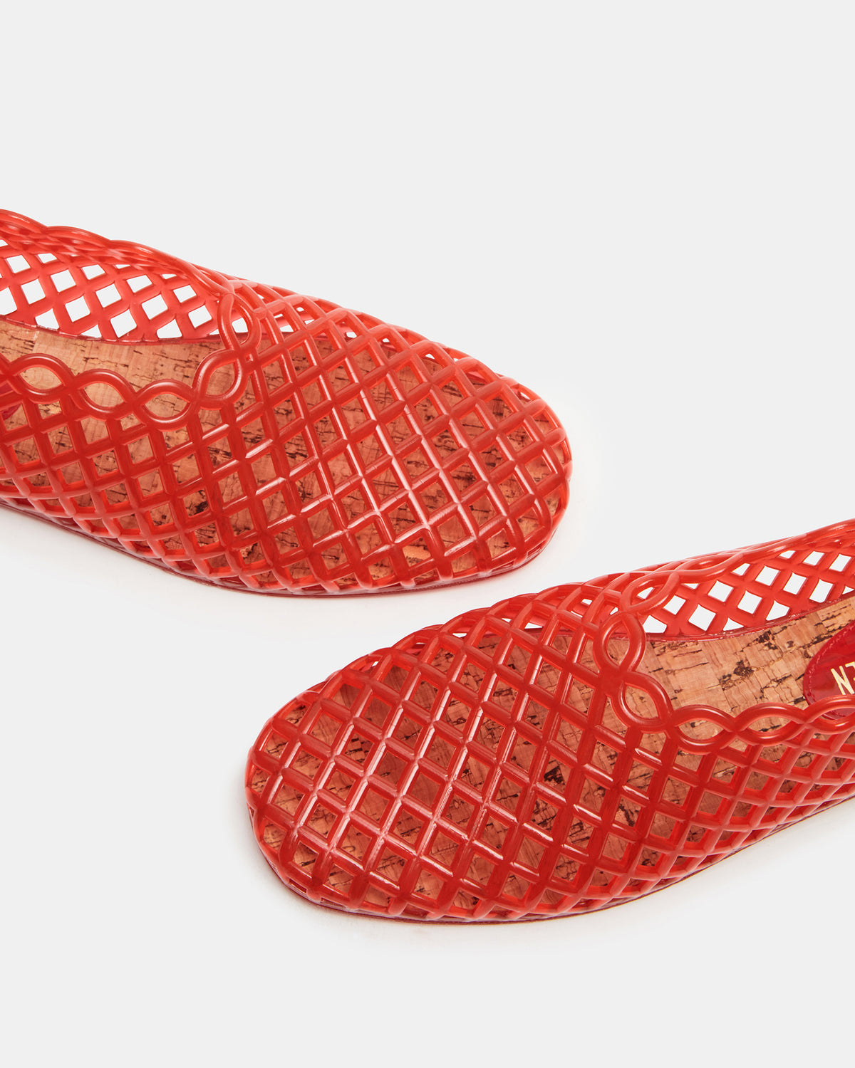 Steve Madden GROVE Red Square-Toe Jelly Women's Flat