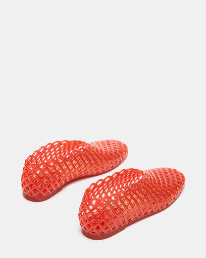 Steve Madden GROVE Red Square-Toe Jelly Women's Flat