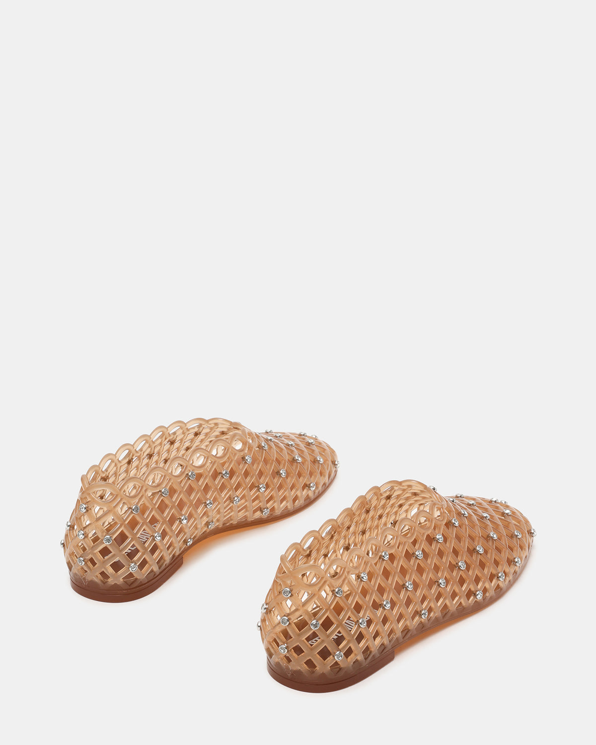 Steve Madden GROVE Tan Rhinestones Square-Toe Jelly Women's Flat