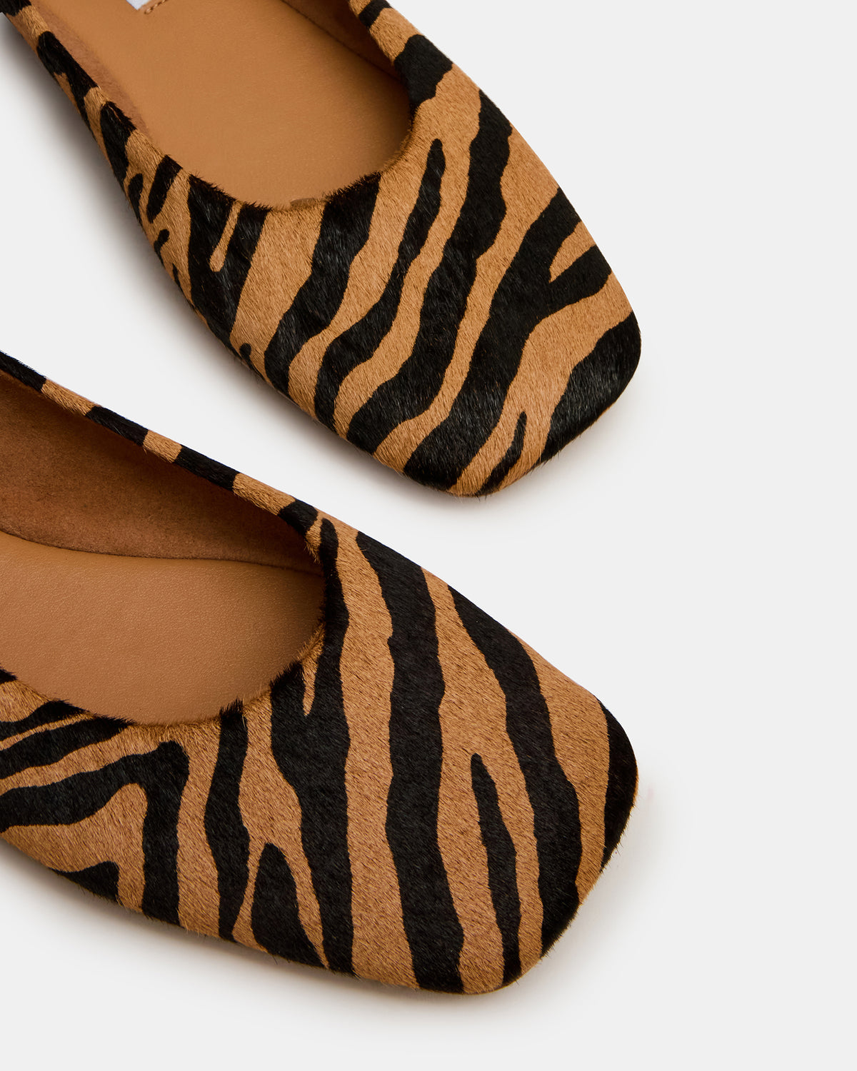 Steve Madden NURTURE Zebra Square-Toe Ballet Women's Flat