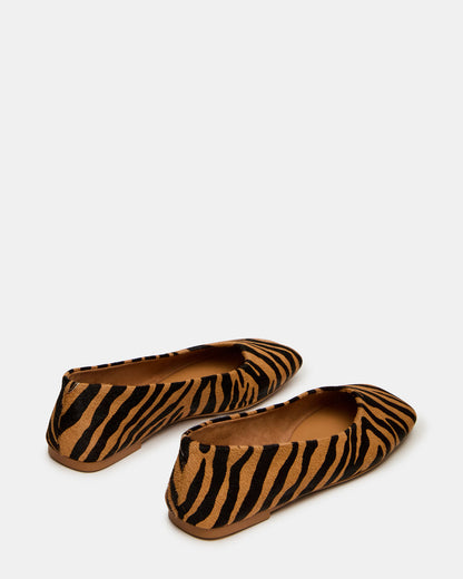 Steve Madden NURTURE Zebra Square-Toe Ballet Women's Flat