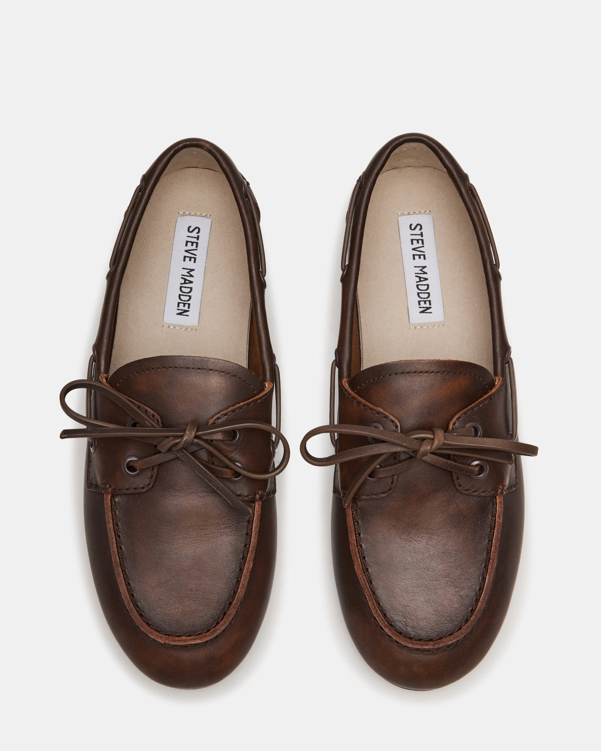 Steve Madden SAG Brown Leather Women's Boat Shoe
