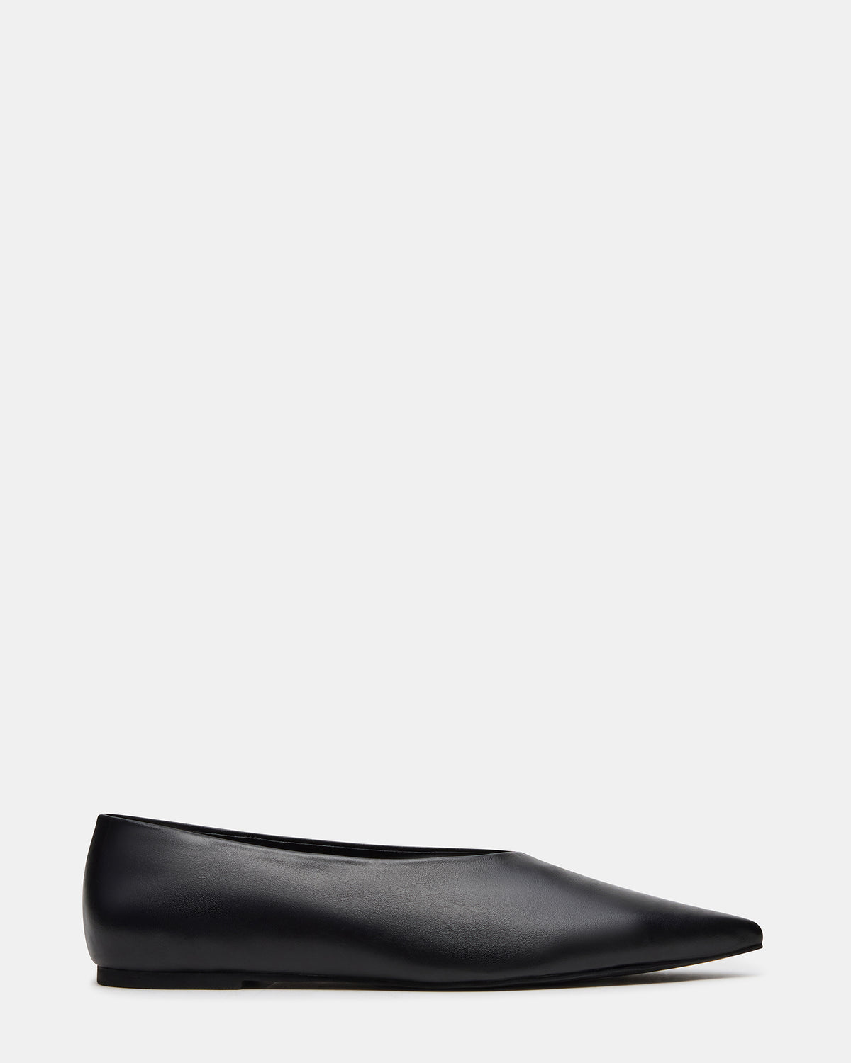 Steve Madden FLOYD Black Leather Pointed-Toe Ballet Women's Flat