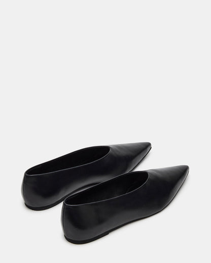 Steve Madden FLOYD Black Leather Pointed-Toe Ballet Women's Flat