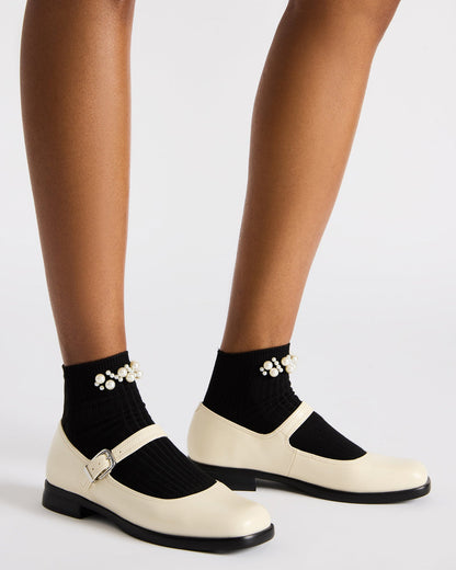 Steve Madden DELANCY Bone Leather Women's Mary Jane Flats